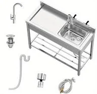 Freestanding Laundry Stainless Steel Large Utility Sink Single Bowl