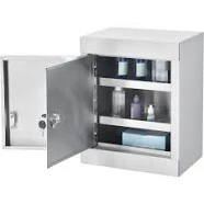 Stainless Steel Narcotics Cabinet W/Double Door/Double Lock, 12