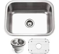 Houzer Medallion Classic 23 inch Stainless Steel Undermount Single Bowl Kitchen Sink MS-2309