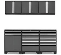 NewAge Garage Cabinets PRO Grey 7-Piece Garage Cabinet Set with Stainless Steel Top