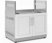NewAge Products Outdoor Kitchen Classic Stainless Steel Louvered Doors Gas Grill Cabinet