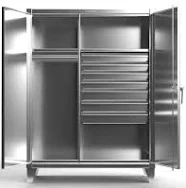 Stainless Steel Uniform Cabinet With 7 Drawers And 2 Shelves – 48 In. W X 24 In. D X 66 In. H
