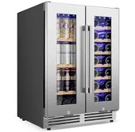 Freestanding Wine Cooler with Beverage Storage