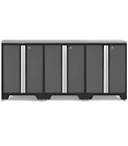 NewAge Garage Cabinets PRO Grey 4-Piece Work Station with Stainless Steel Top