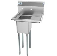 Koolmore 23 in. One Compartment Stainless Steel Commercial Sink with Drainboard SA101410-10R3