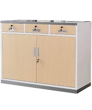 Stainless Steel Locking Drawers Pharmacy Cabinet for Drugstore & Clinic Dispensing Counter / 3 Doors 3 Drawers
