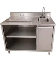 BK Resources Stainless Steel Beverage Table with Right Sink BEVT-3048R