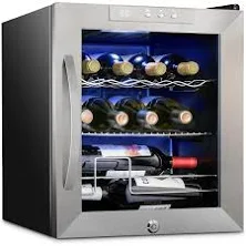 12 Bottle Stainless Steel Wine Fridge, Freestanding Wine Cooler
