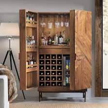 Cheverny Metal Inlay Bar Cabinet Wine Enthusiast