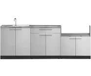 NewAge Products Outdoor Kitchen Cabinet Stainless Steel 4 Piece Set