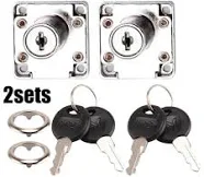 Steel Key Lock For Cabinet Stainless Steel Drawer Cupboard 2 Locks 4