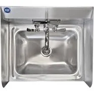 Express KitchQuip 17'' L Stainless Steel Wall Mounted Hand Sink with Side Splash