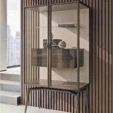 Lux Italian Glass Wine Cabinet with Stainless Steel Finish