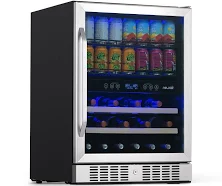 NewAir 24” Built-in Dual Zone 20 Bottle and 70 Can Wine and Beverage Fridge