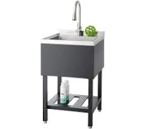 TRINITY Home Entertainment TRINITY Stainless Steel Freestanding Single Bowl Utility Sink for Garage, Laundry Room, and Commercial Use