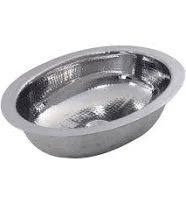 Brightwork Hand Hammered Stainless Steel Oval Undermount Bathroom Sink Nantucket Sinks OVS