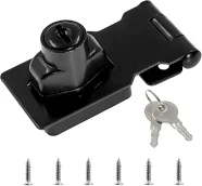 2.5 Inch Stainless Steel Hasp Latches With Keys, Twist Knob Keyed