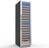 COWSAR 17.72-in W 111 -Bottles Stainless Steel Dual Zone Cooling Built-In/Freestanding Indoor Wine Cooler | LSW51385