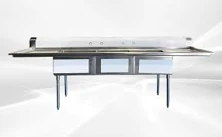 NSF120 in Stainless Steel 3 Compartment sink S3CT242412-24LR-318