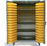 StrongHold Stainless Steel 4 Shelf Bin Cabinet 4 Shelves