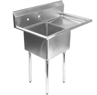Stainless Steel Commercial Kitchen Utility Sink With Drainboard -18