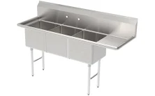 GSW USA SH18243R (3) Three Compartment Sink