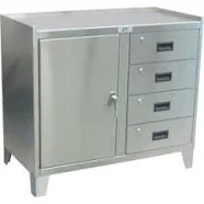 ZV236QQ Jamco Heavy Duty Stainless Steel Cabinet w/ 1 Door & 4 Drawers 16 Gauge 36
