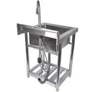 Stainless Steel Freestanding Kitchen Sink For Restaurant, Kitchen,