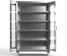 Stainless Steel Clear View Cabinet With 4 Shelves - 60 in. W X 24 in. D X 78 in. H (SecuRam SafeLogic)