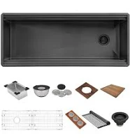 Ruvati 45 inch Stainless Steel Workstation Two-Tiered Ledge Undermount Kitchen Sink