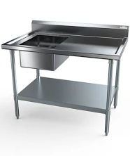 NBR Equipment PTG-1620L6 Economy Work Table With Prep Sink 72in.