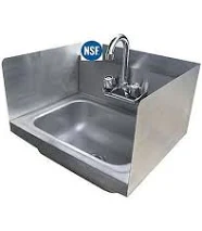Kitchen Stainless Steel Wall-Mount Hand Sink with Side Splashes 10