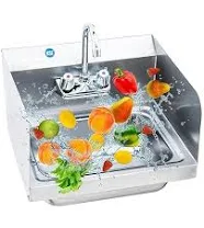 Commercial Hand Wash Sink Stainless Steel With Backsplash For Kitchen