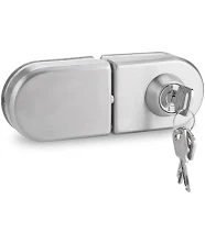 Yosoo Health Gear Stainless Steel Glass Door Lock No Drill Anti-Theft Security Lock Glass Door Cabinet Lock with Keys Open/Close Home Hotel Bathroom