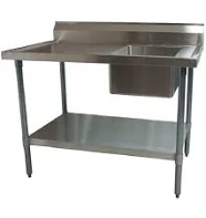 BK Resources BKMPT-3072S-R Work Table with Prep Sink Sink On Right