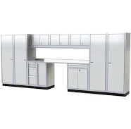 [ProII] Garage Cabinet Combination 16' Wide PGC016-02X (Countertop: Stainless Steel)