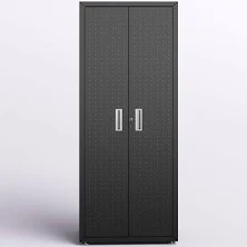 Charcoal Gray Steel Garage Cabinet by The Twillery Co. with Adjustable Shelves and Lock